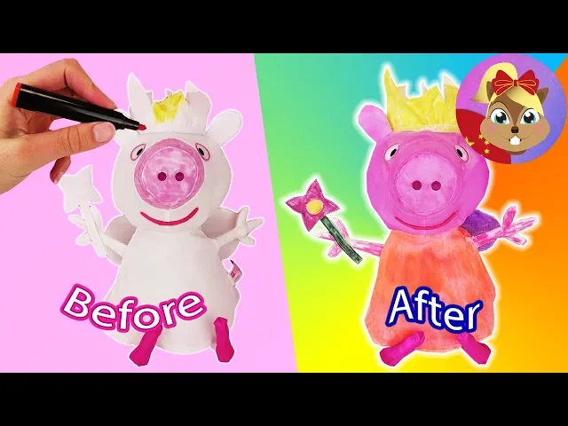 小猪佩奇儿童diy绘画 自己可以3d立体上色填色 彩色娃娃套装